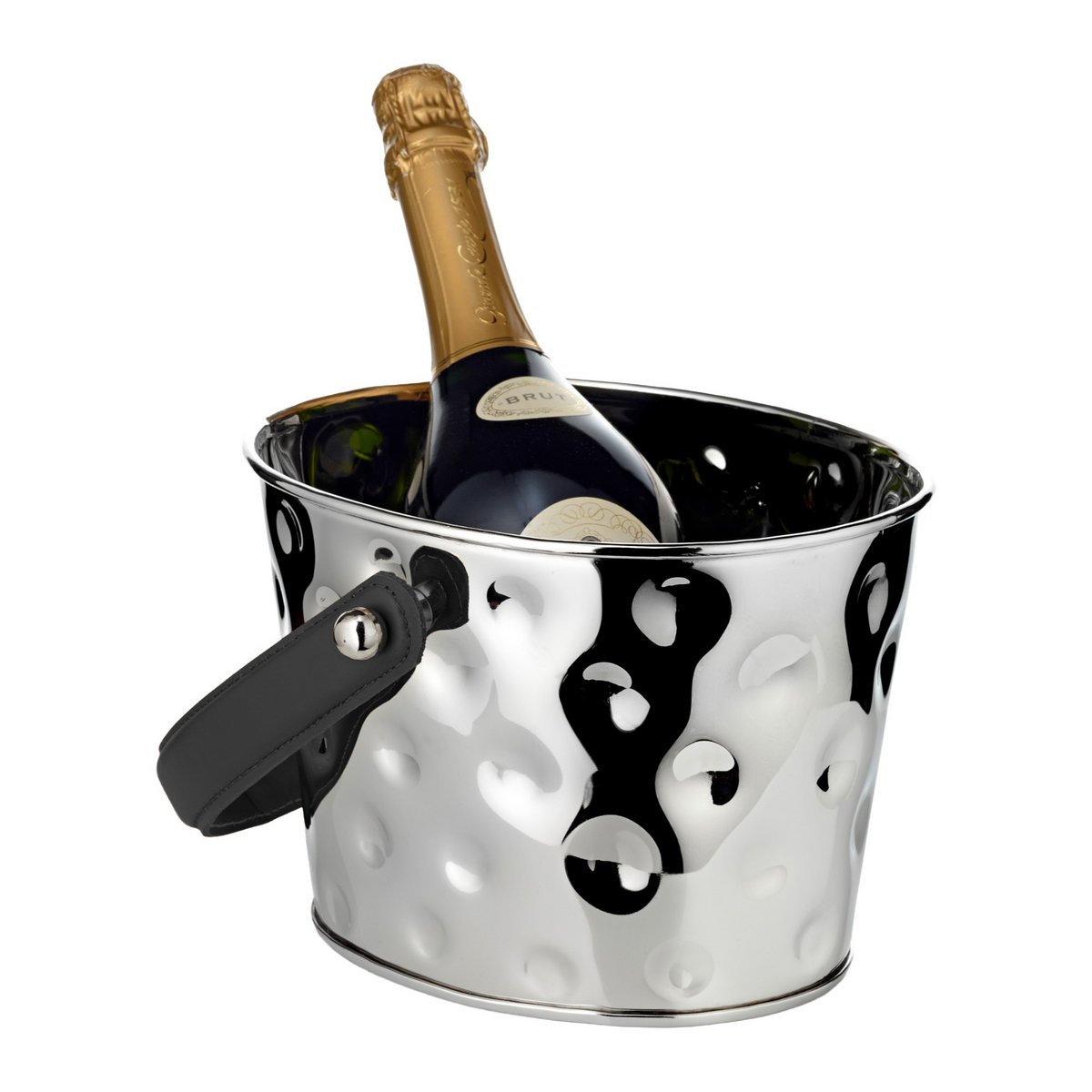 Stainless steel champagne cooler Gideon, hammered, 23 × 18 cm