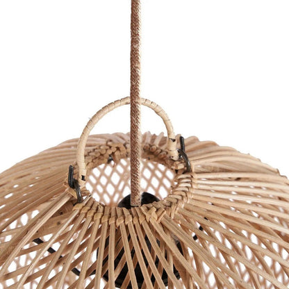 Handgewebter Rattan-Kugel-Pendelschirm 30 cm – natur, klein