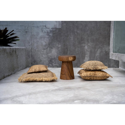 Kissenbezug aus Raffia 60×60 – handgewebt, naturbraun