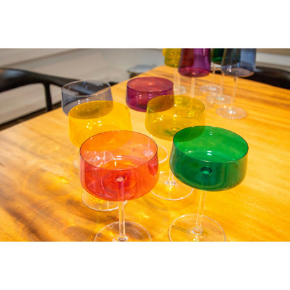 Multicolour glass champagne flutes 230 ml – set of 6