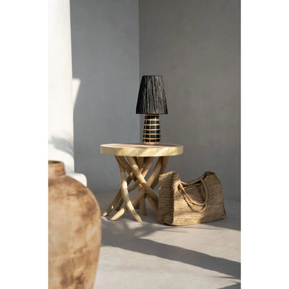 Teak side table, 60 cm - branch base