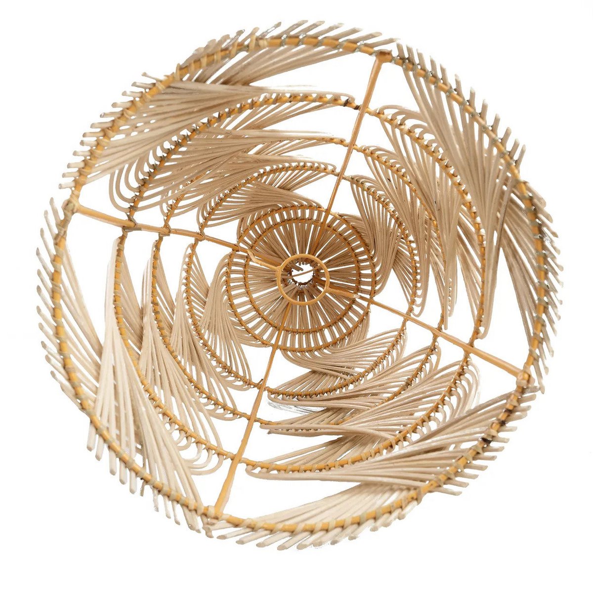 Großer Rattan-Hängeleuchtenschirm 30 × 70 cm – Flaschen-Silhouette