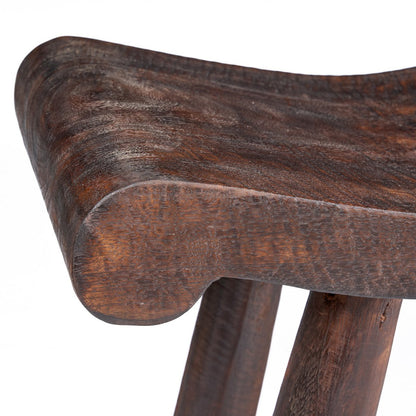 Mango wood bench, dark walnut, 155 cm - wave seat