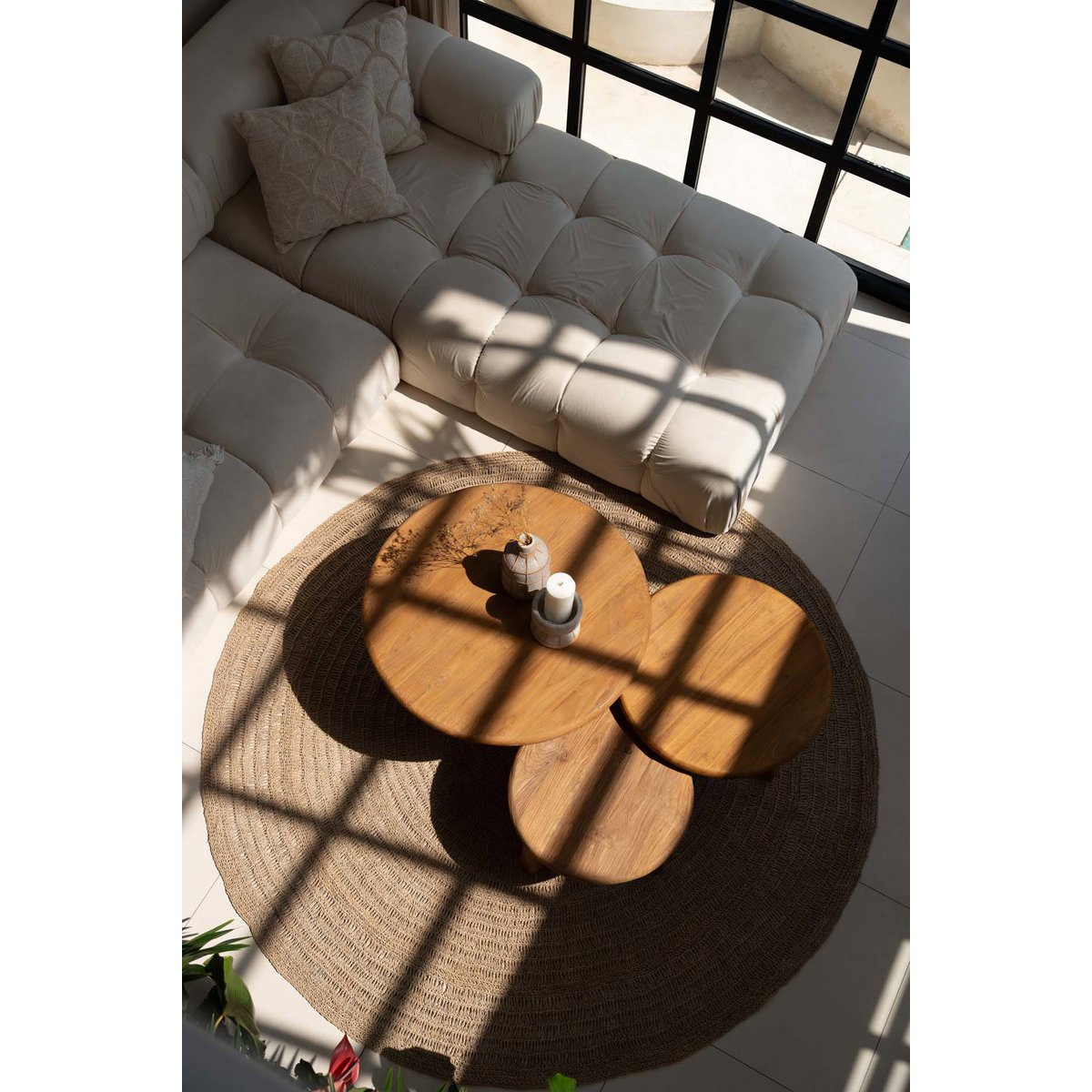 Couchtisch Holz, 80 cm rund - Natur