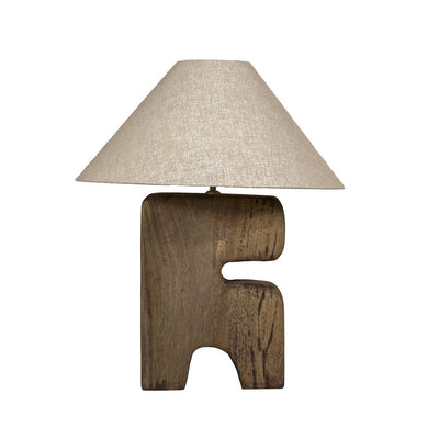 Tischlampe Massivholz, braun - Groß