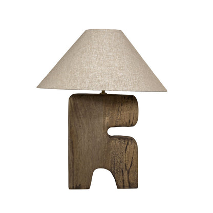 Tischlampe Massivholz, braun - Groß