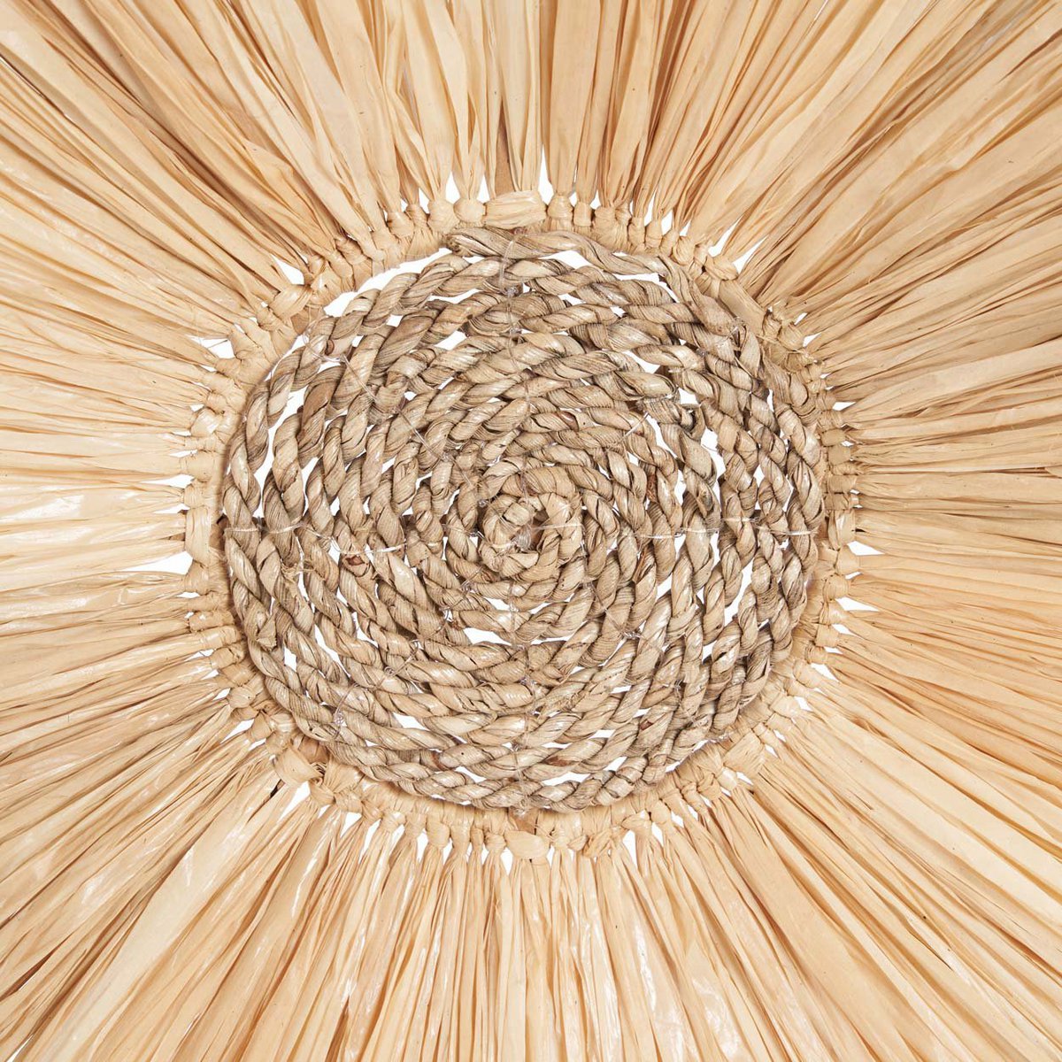 Vægophæng i sisal 60 cm – rundt vægpynt, natur