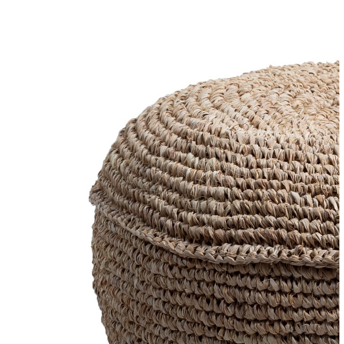 Raffia puf TELU Ø60 cm - kokosfiber & bomuldsfyld