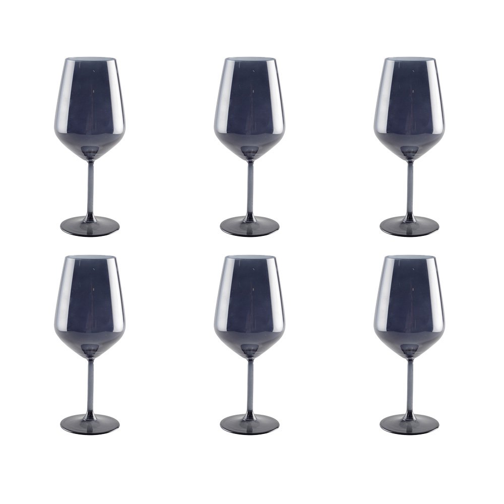 Schwarze Weingläser - 6er Set