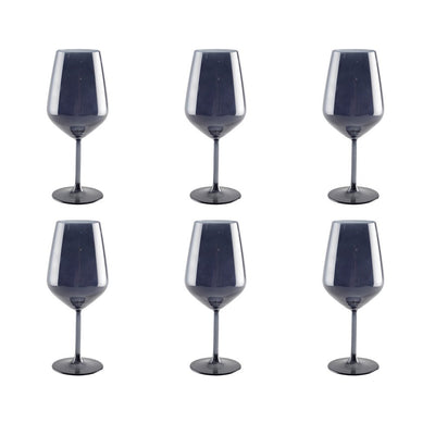 Black wine glasses - set of 6