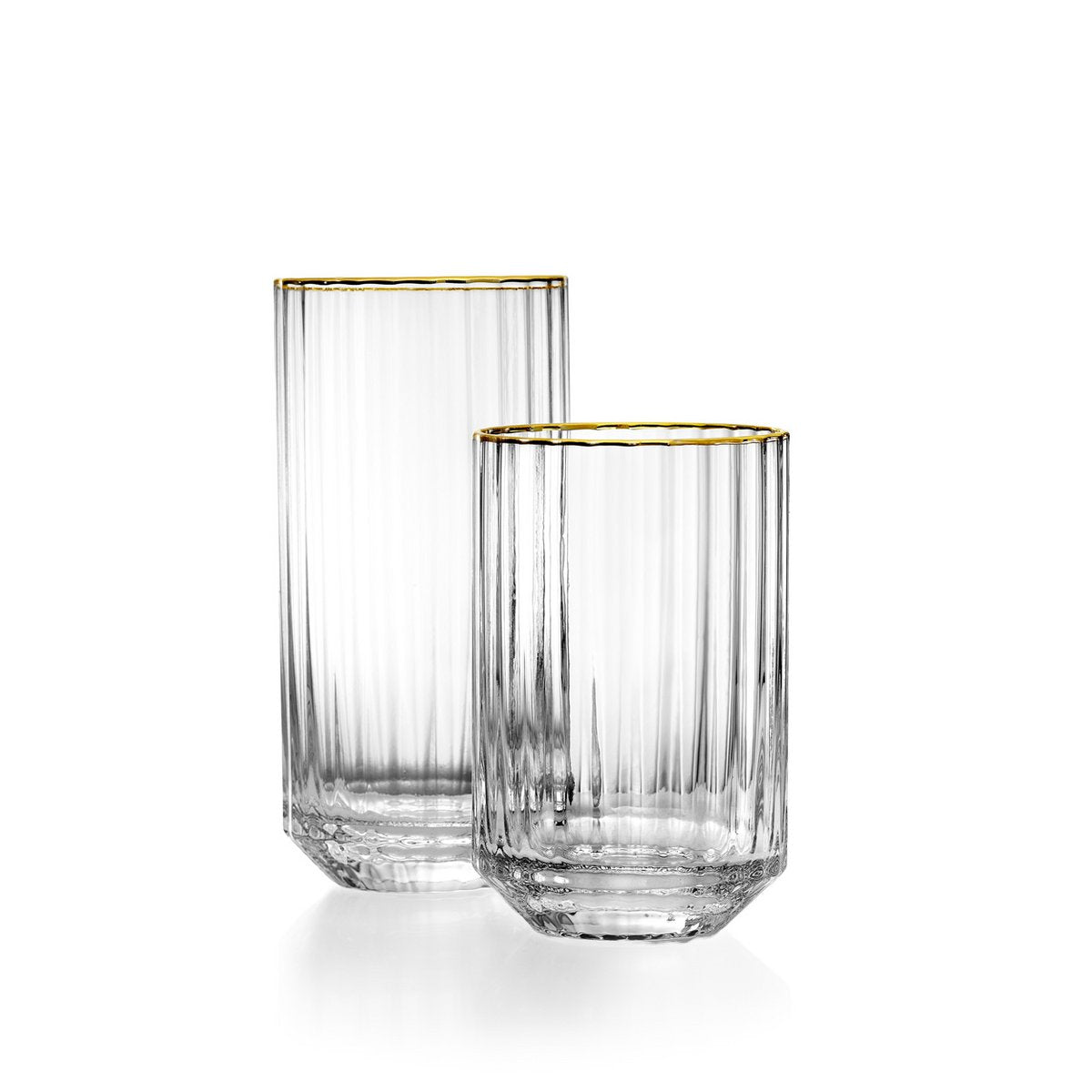 Genbrugsglas uden fod - Guld kant - 10,8 cm