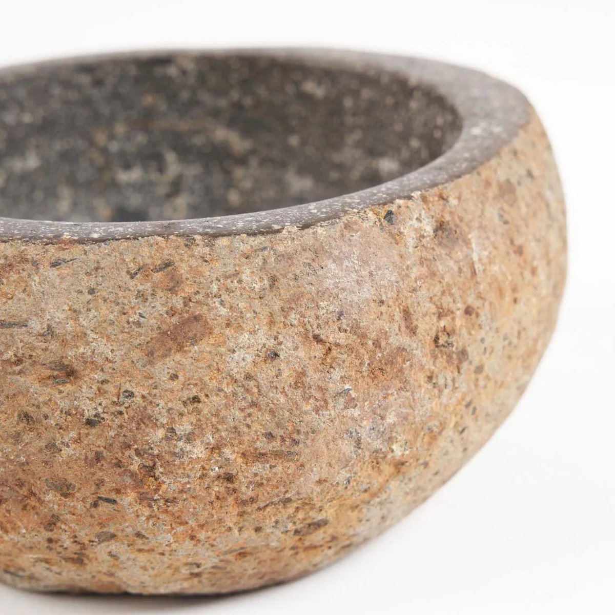 Flodstensskål, sort - 14 cm rund