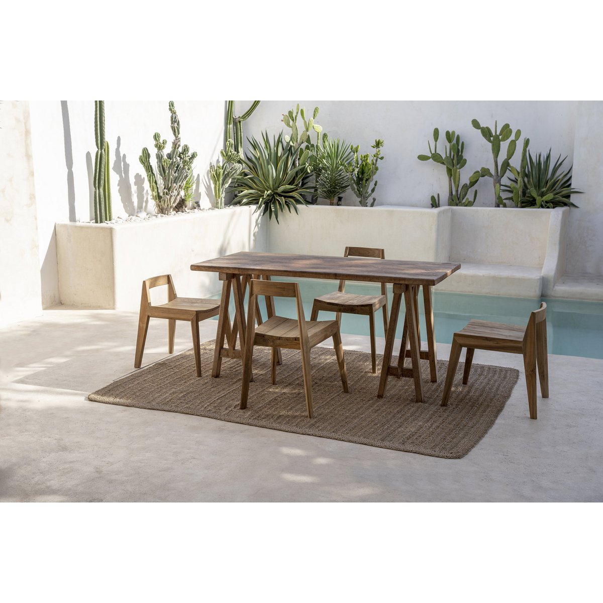 Paxi Teak-Esstischstuhl – Natur