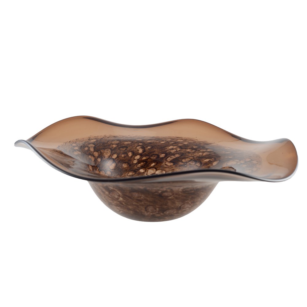 Large brown glass bowl, 40 × 40 cm - Shallow
