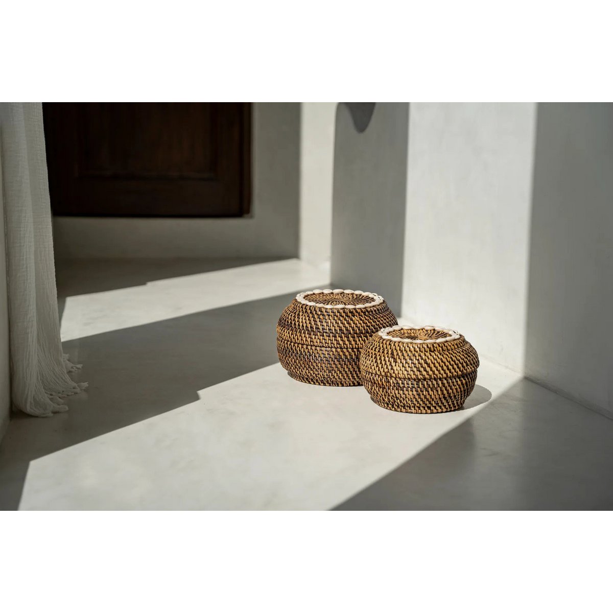 Colonial gætte-gætte-kurv, rattan - M