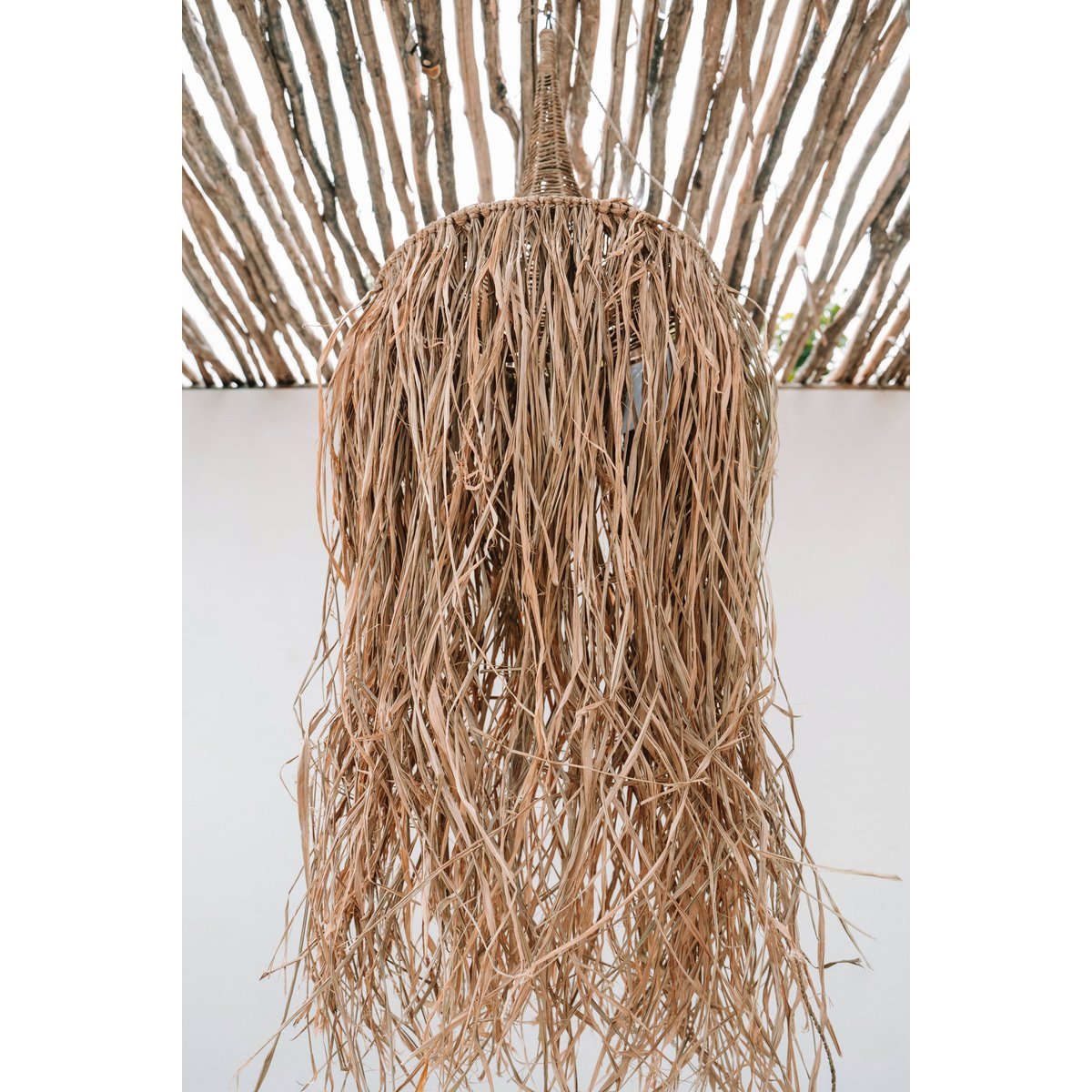 Raffia-Hängeleuchte – 40 cm breit, 150 cm Abhängung