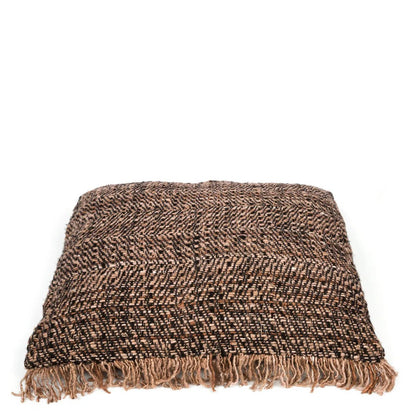 Handgefärbter Baumwoll-Kissenbezug 60×60 cm – Schwarz und Kupfer