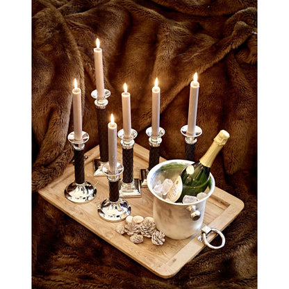 Serviertablett aus Teakholz mit Stahlgriffen, 61 × 44 cm
