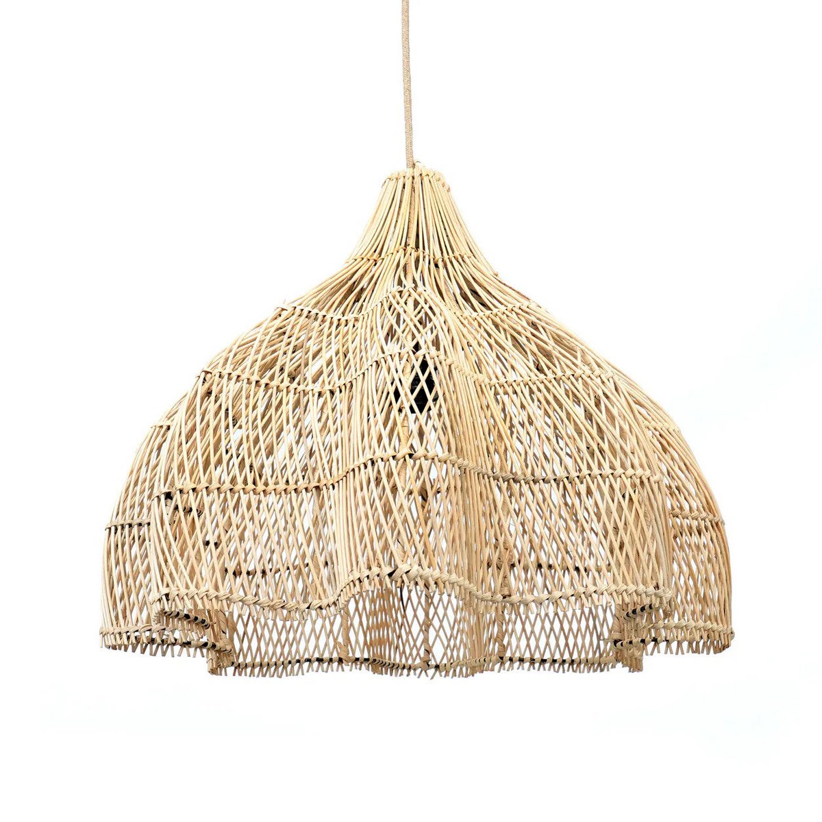 Pendellampe i naturlig rattan 60 cm - håndvævet Whipped