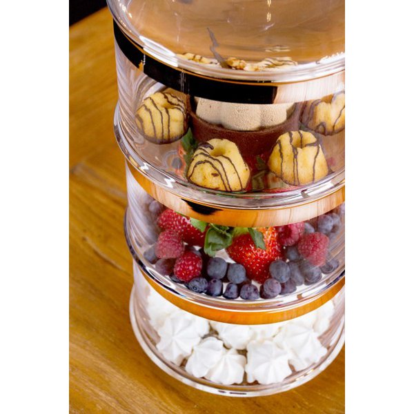 Hand-blown crystal glass jar with lid, H 40 cm – platinum rim