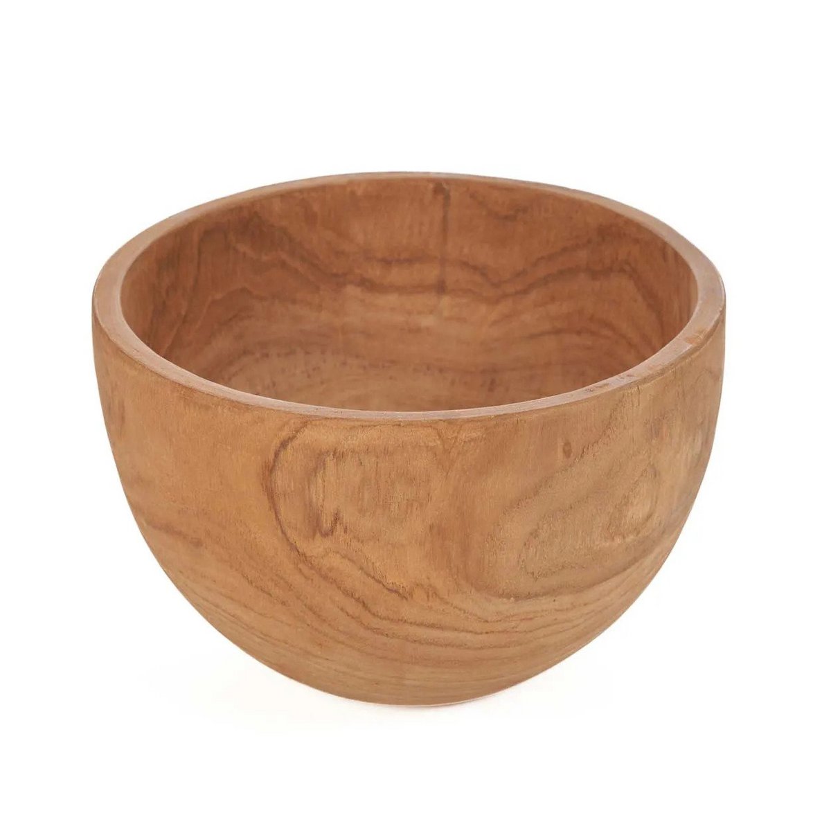 Teak bowl, round, 25 cm - natural curves