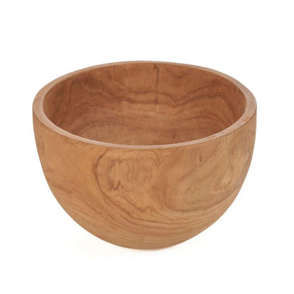 Teak bowl, round, 25 cm - natural curves