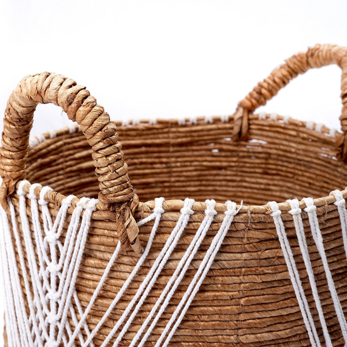 Jute & cotton storage basket LAWU 40 cm - handwoven, size L