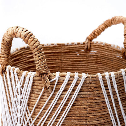 Jute & cotton storage basket LAWU 40 cm - handwoven, size L