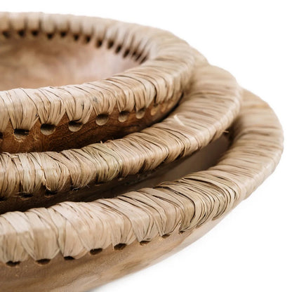 Træserveringsskål 30 cm diameter - natur, stor