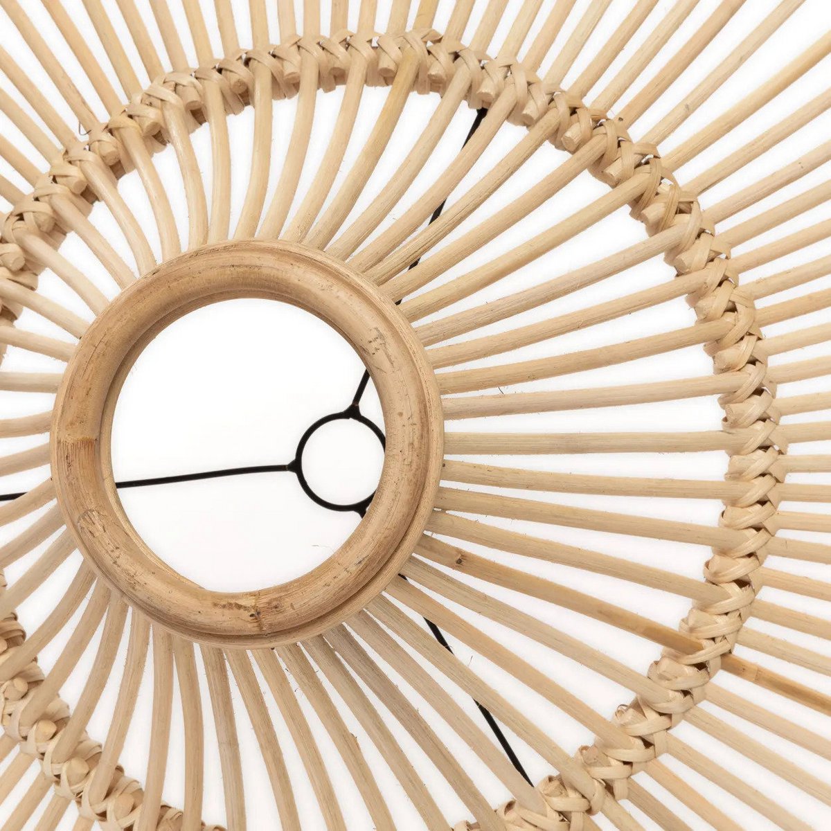 Rattan-Pendelleuchte, breiter Kuppelschirm – XL, 110 cm