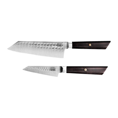 Santoku Starter-Set, 2 Messer - handgefertigter japanischer Stahl