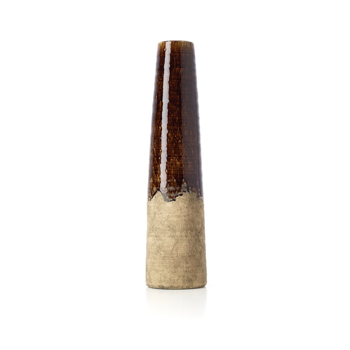 Die Amber Cone Vase - Betonbraun - L