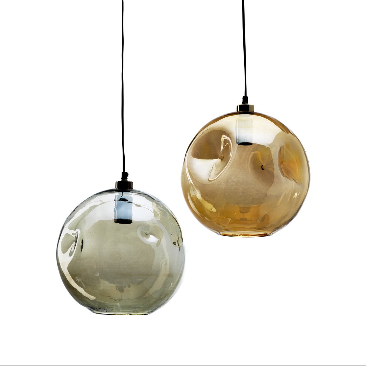 Recycled glass pendant - Pale gold