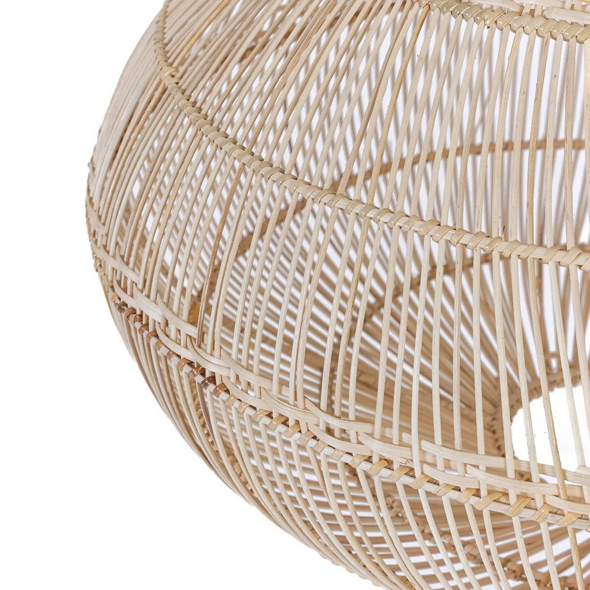 Rattan-Hängeleuchte 55 cm – Tropfenform, beige