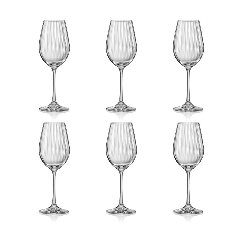 Glass wine glasses, clear set of 6 - 350ml