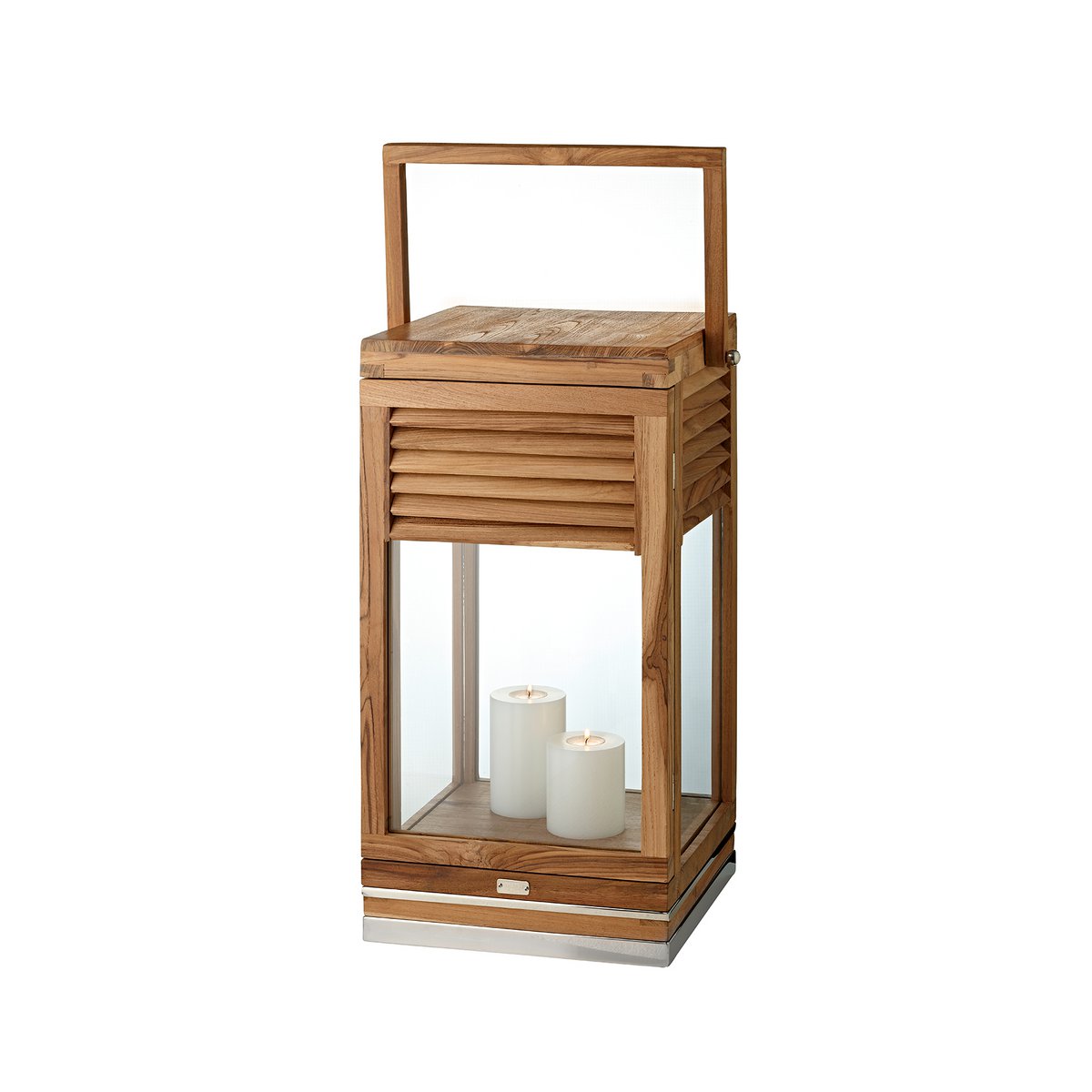 Teaklanterne Vegas, forniklet stål - 60 cm