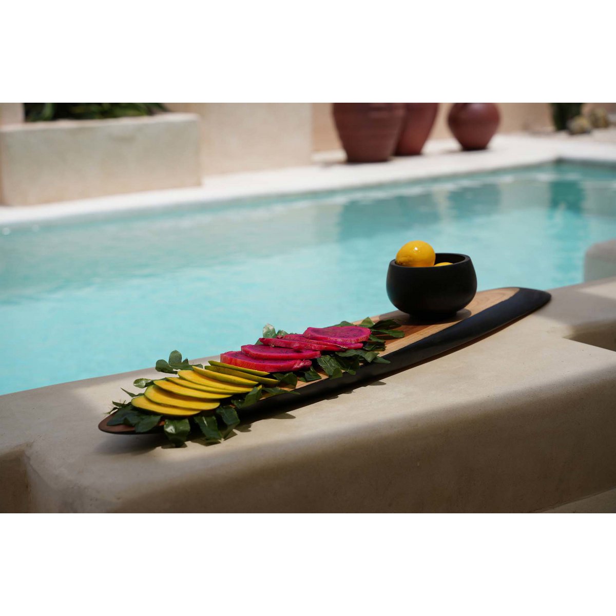 Wood tapas plate 100×17 cm - extra-large serving board