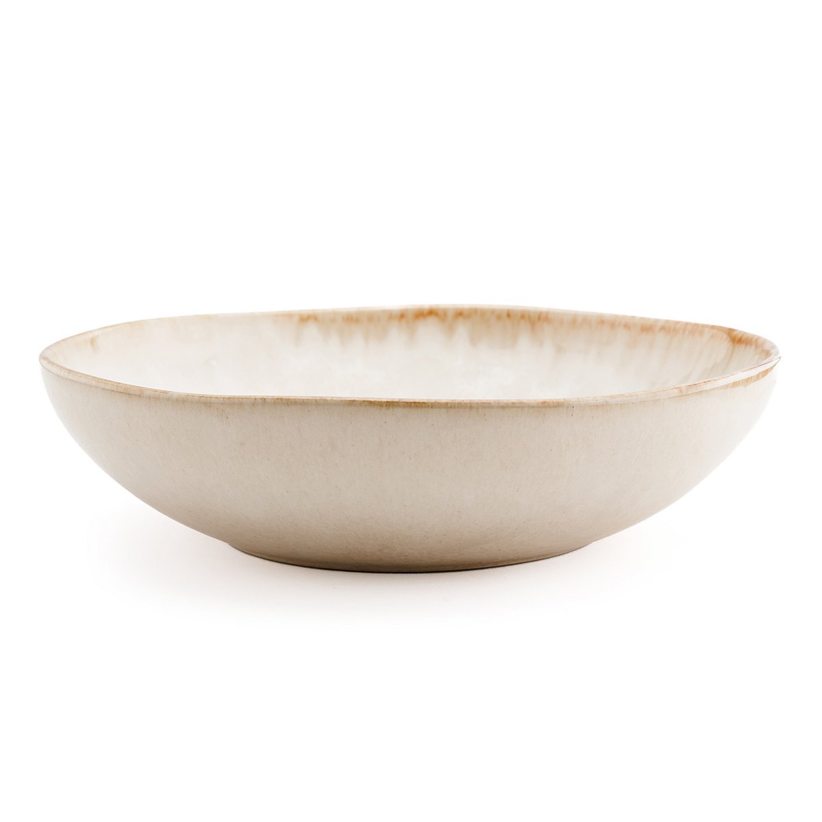 Hvid stentøjs pastatallerken 22 × 4,5 cm - fremstillet i Portugal