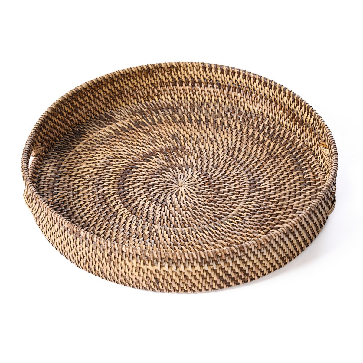 Serveringsbakke i rattan, 41 cm – håndvævet, naturlig