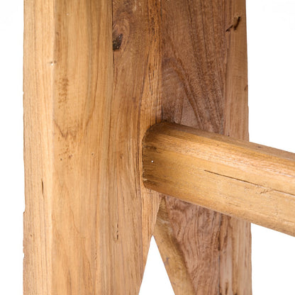 Teakhocker mit stabilen Beinen - 40 cm