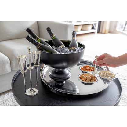Matt black champagne cooler with stainless steel interior, ø 36 cm – 1