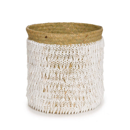 Pandan shell basket 34 × 40 cm - cylinder