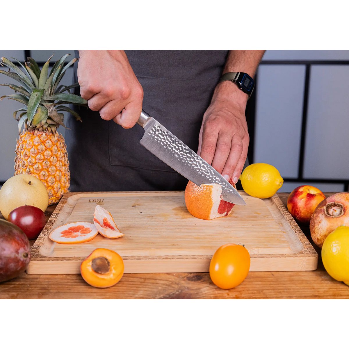 Gyuto Kochmesser, 200 mm – 440C Stahl mit Bambusscheide