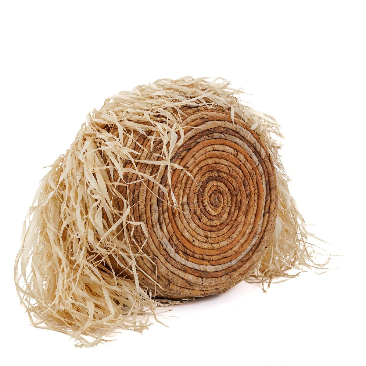 Raffiakorb mit Bananenblatt – Mittel, 33 cm