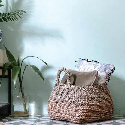 Seegras- & Bananenfaserkorb MAJALENGKA M – braun & beige