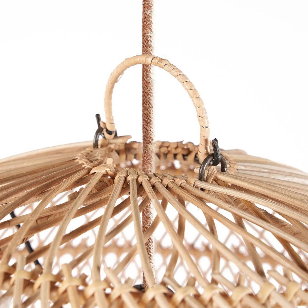Handgewebter Rattan-Kugelpendelschirm 50 cm – natur, mittel