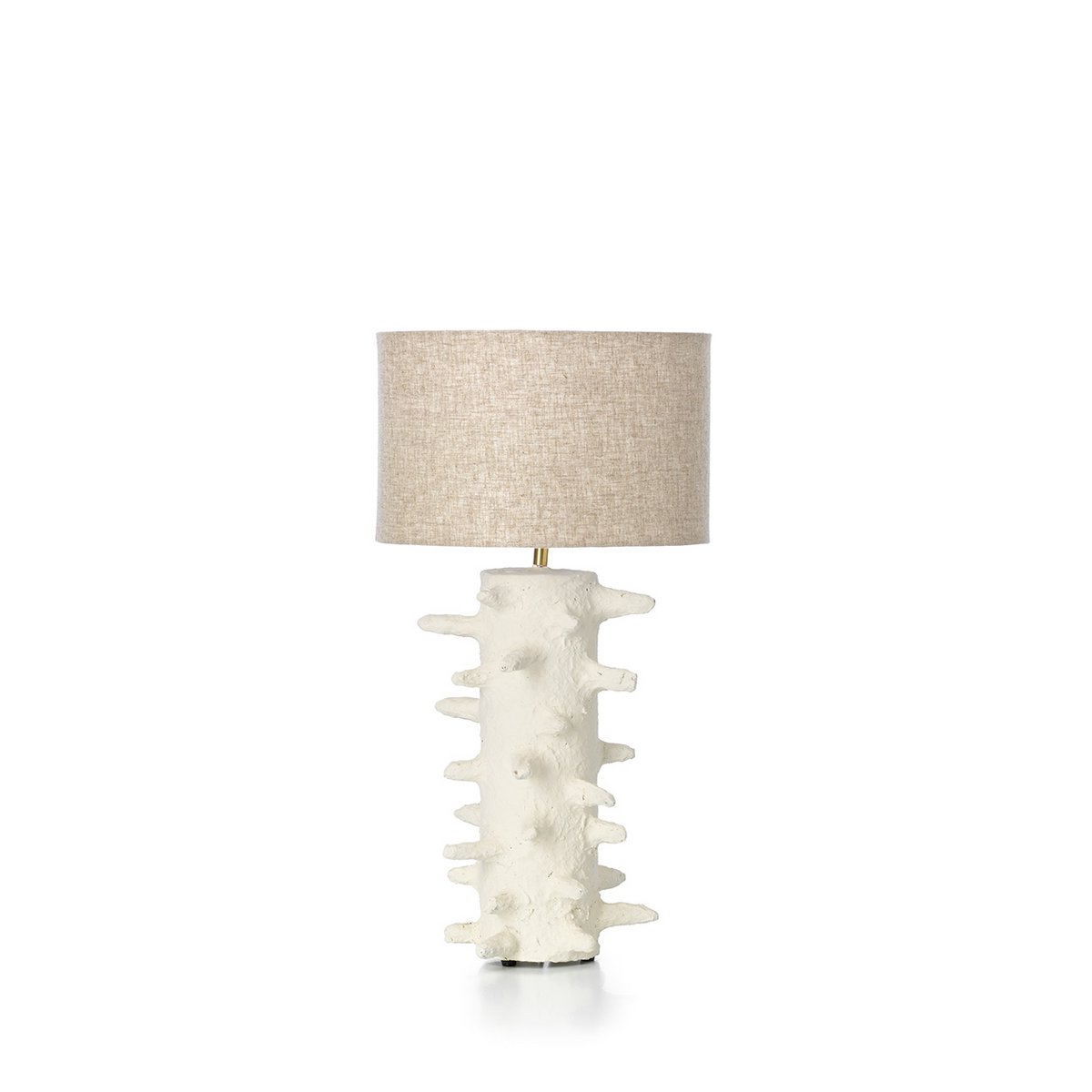 Papmaché bordlampe, hvid, mellem - håndlavet