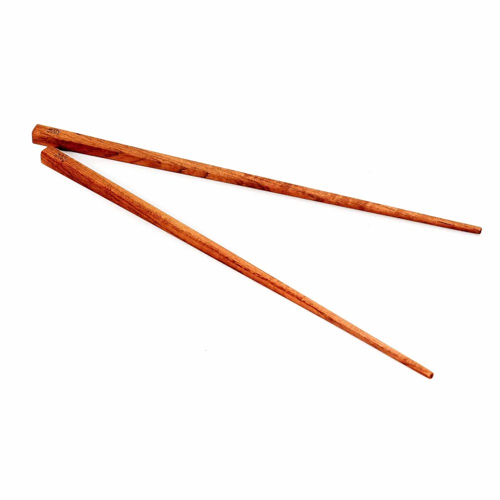 Spisepinde af teaktrærod, 23 cm – naturtræpar