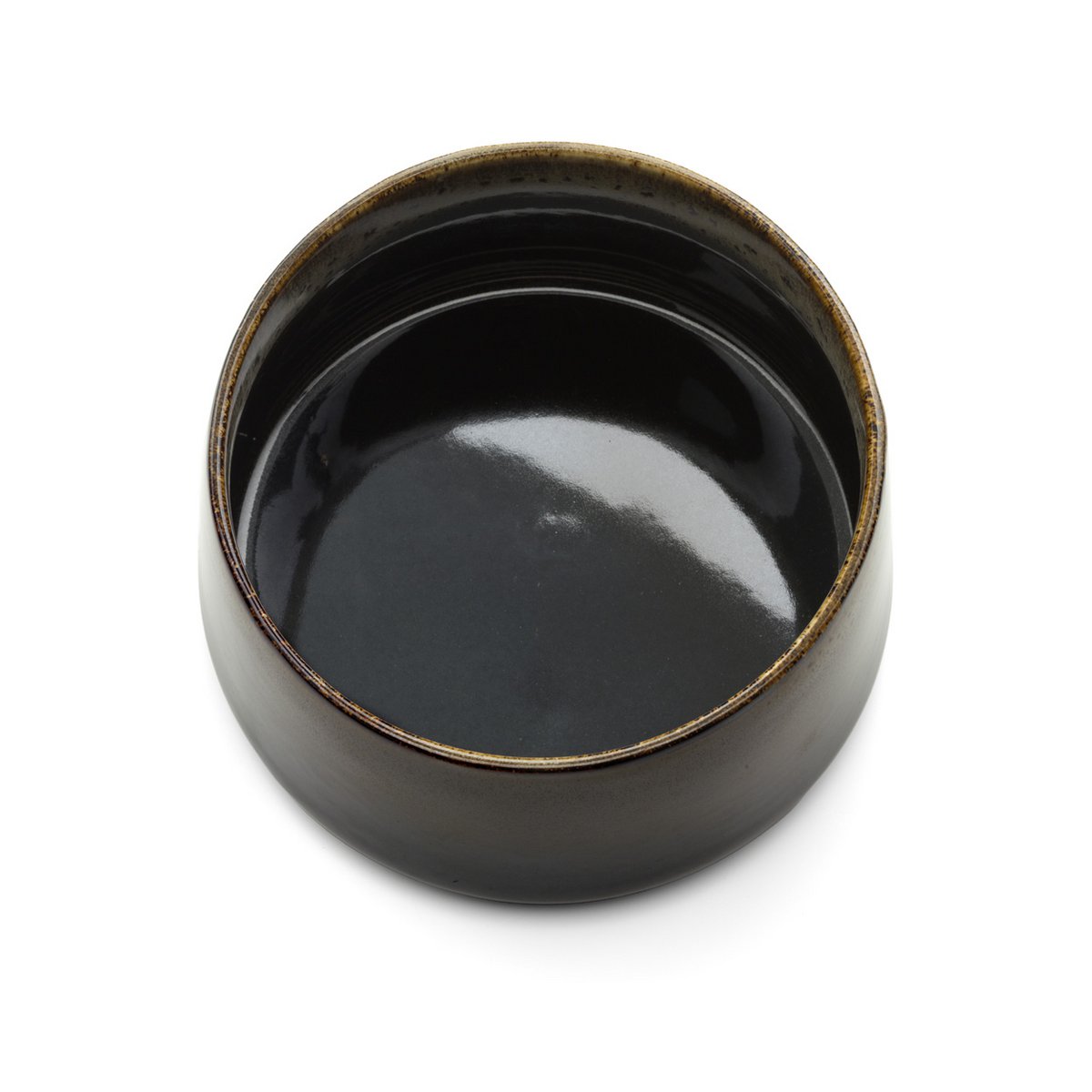 Keramikskål 16 cm × 8,7 cm - mørkebrun mudderglasur