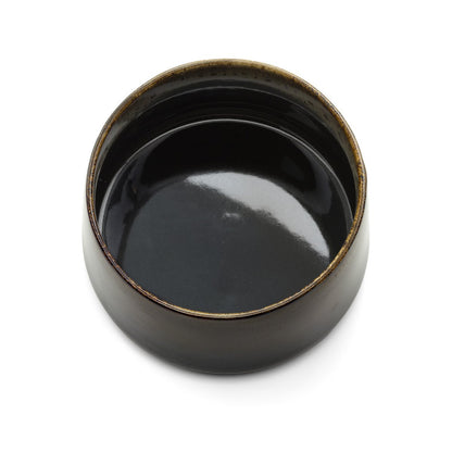 Keramikskål 16 cm × 8,7 cm - mørkebrun mudderglasur